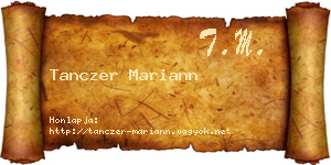 Tanczer Mariann névjegykártya