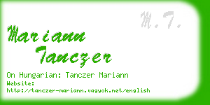 mariann tanczer business card